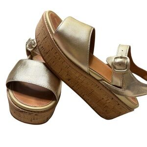 👡 FitFlop Women’s Eloise Cork-Wrap Leather Wedge Sandals – Size 8 👡